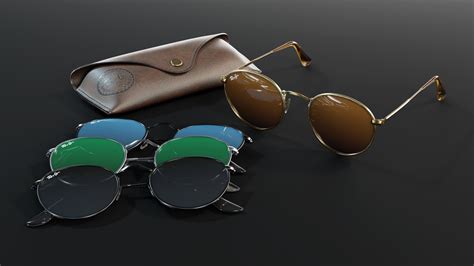 round sunglasses 3d model